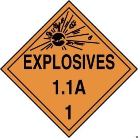 Accuform DOT PLACARD HAZARD CLASS 1  MPL11VP100 MPL11VP100